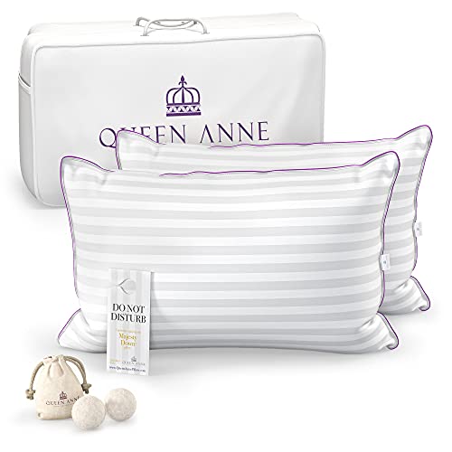 Queen Anne Luxury Hotel Pillows Two Pack (2) Majesty Down Synthetic Down Alternative