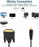 Twozoh Micro HDMI to DVI Cable 1.4 24+1 Pin Male to Male 1.8M 1080P view 2