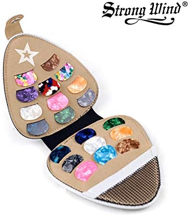Strong Wind Celluloid Guitar Picks with Pick Holder Case,12 Pack Includes Thin/Medium/Heavy for Acoustic/Bass/Electric Guitars