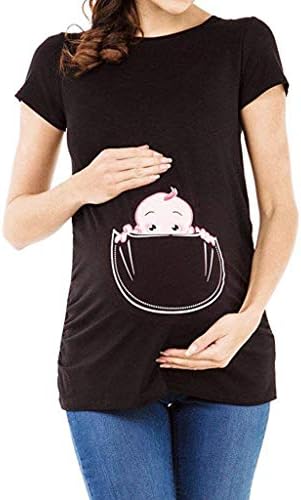 Bokeley Top Cute Tops for Pregnancy, Maternity T Shirt Funny Pregnancy Tee for Expecting Mothers