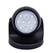 Motion Sensor LED Lighting Infrared Detection Rotatable Night Lamps Ultra Light For Dark Corners, Black
