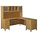 Bush Furniture Somerset 72W L Shaped Desk with Hutch in Maple Cross