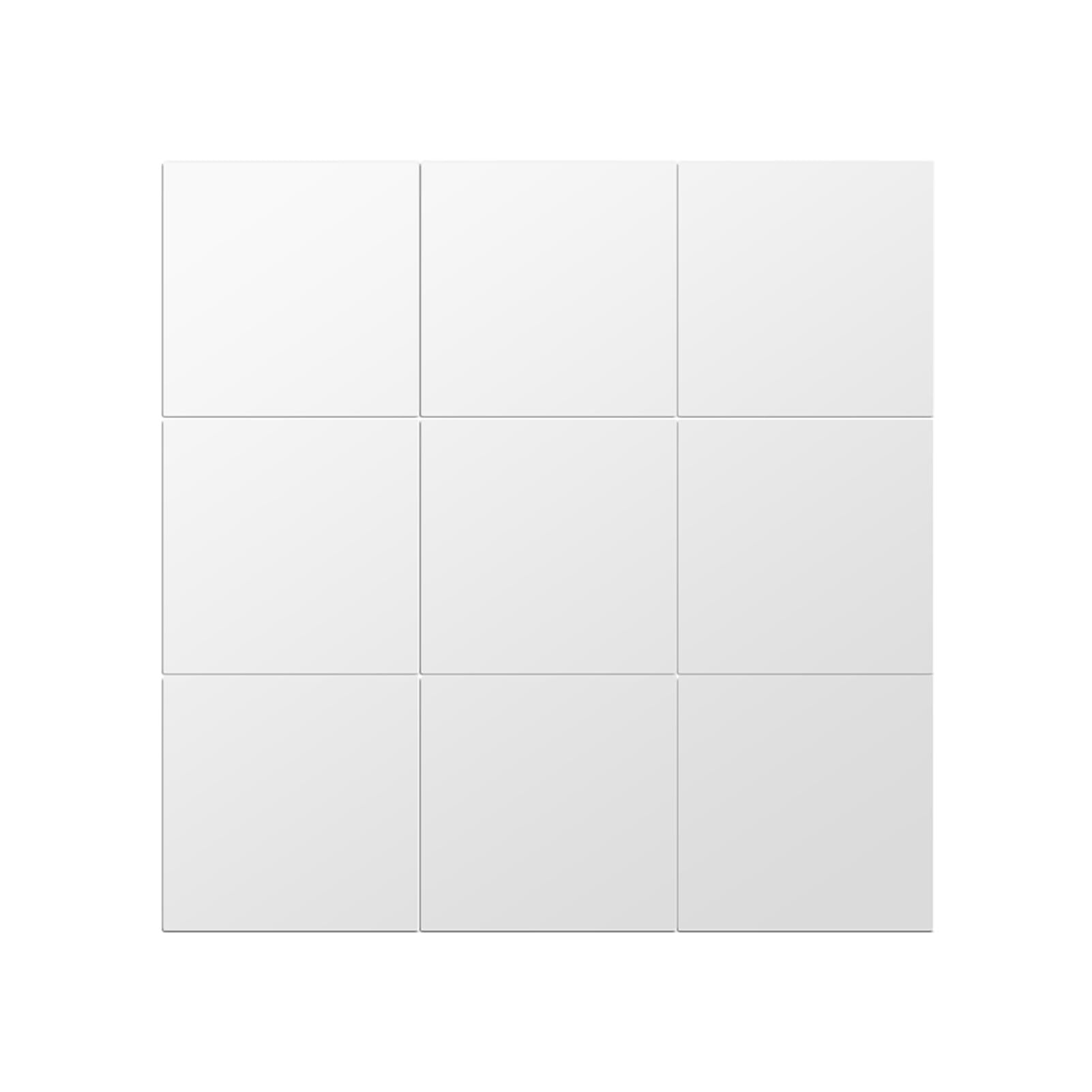 Garosa 9 Pieces Mirror Wall Stickers Plastic Square Self Adhesive Mirror Tiles 6 Inch by 6 Inch Non Glass Mirror Stickers Mirror Decals for Home Bedroom Decor