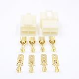 TinFmoon 5 Sets 4Pin Way Electrical Connector Kits, 6.3mm Male Female Socket Plug, Terminal for Motorcycle Car