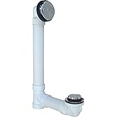 PROFLO PFWO300 1-1/2" PVC Tub Drain Trim/Fitting - Toe Tap - Chrome