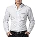 PAUL JONES White Men's Cotton Solid Dress Shirt Long Sleeve (X-Large,5249-White)