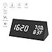 Digital Alarm Clock, Micarsky Wooden Led Digital Clock for Bedrooms with 3 Alarms Setting, 3 Levels Brightness, Dual Power, Dual Time (12/24) Mode, Voice Control, Temperature and Humidity Displaying