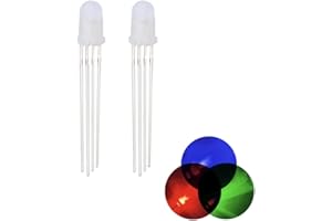 CLEISCRY 100pcs 5mm RGB LED Emitting Diode Micro Indicator Red Green Blue Multicolor Common Anode Cathode DIY PCB Circuit Bulb (5mm Diffused Anode RGB 100pcs)