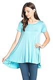 Frumos Womens Tunic Short Sleeve Long Tunic Top Made In USA