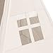 Best Choice Products 6ft Kids Cotton Canvas Indian Teepee Playhouse Sleeping Dome Play Tent w/ Carrying Bag, Mesh Window - White