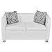 Anself Modern Leather Love Seat Living Room 2-Seater Sofa White