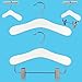 Hangerworld Set of 30 Kid's White Wooden Top & Pants Clip Closet Coat Hangers - For Baby & Toddler Clothes 10 inches (25cm)