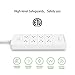 NTONPOWER Surge Protector Power Strip 5 ft Long Heavy Duty Extension Cord 8 Wide-Spaced Outlets and 5 USB Ports for Wall Mount TV Refrigerator ETL Listed