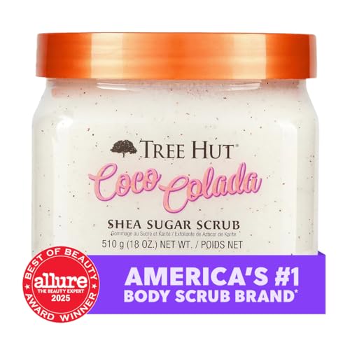 Tree Hut Coco Colada Shea Sugar Scrub, 18 oz, Ultra Hydrating and Exfoliating Scrub for Nourishing Essential Body Care