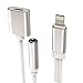 [Sliver] 2 in 1 Lightning to 3.5mm Audio Adapter, Eroan Lightning Charger, Lightning to 3.5mm Aux Headphone Jack Adapter for iphone 7 / 7 plus [No Calling Function and No Music Control]