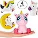 Coral Entertainments Jumbo Unicorn Squishies Set 4 Piece Kawaii Slow Rise Foam Extra Large Unicorn Party Supplies Giant Squeeze Children's Collectible Stress Fidget Toys