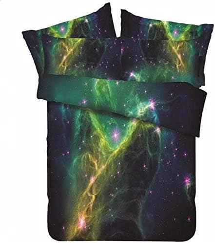 HOMIGOO Galaxy Printed Bedding Set Soft Comforter Cover 3D Printed Bed Sheet Set Twin Color D