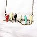 Dremisland Long Necklace Pendants Retro Multi-color Cute Birds Vintage Necklace Fashion Jewelry for Women Teens