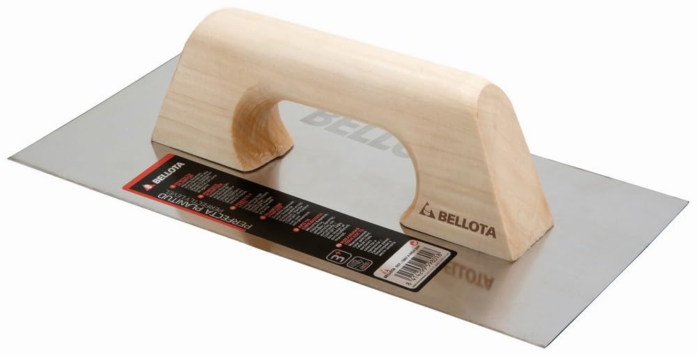 Straight edge plastering trowel with wooden handle 300 x 180 mm