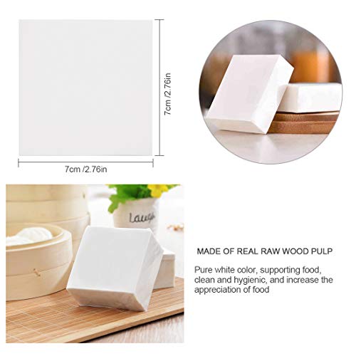 Wax Paper, Air Fryer Liners 500PCS 7x7cm Bamboo Steamer Paper Square