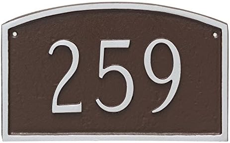 Montague Metal Prestige Arch Petite Address Sign Plaque, 5.5" x 9", Hunter Green/Silver