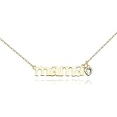 iFFkuwi Gold “mama” Letter Necklace with Heart Pendant – Adjustable 21”+2.2”, Gift for Mom, Mother’s Day Jewelry for Women, Dainty Minimalist Necklace, Gift for Her