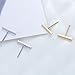 S.Leaf Stud Earrings with Chain Sterling Silver Chain Earrings for Women Bar Earrings Dangle Earrings for Women Trendy (F_Square_Bar_Stud_Silver)