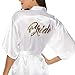 Hawiton Women's Satin Silk Bride & Bridesmaid Robe Gold Glitter Wedding Party Kimono Robes