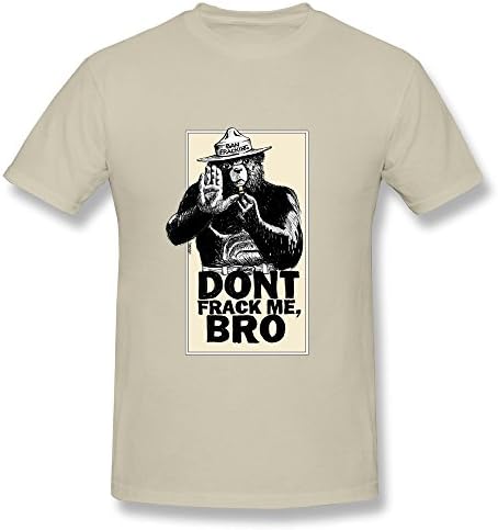 SANMU Men's Smokey The Bear Dont Frack Me Bro T-shirt S Natural