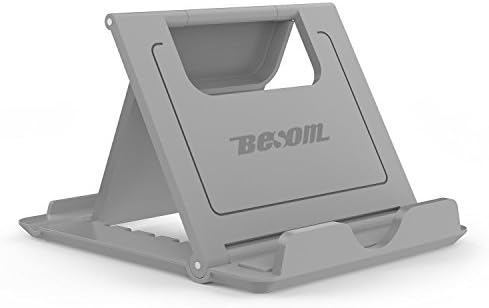 Besom Stand，Cell Phone Stand, Tablet Stand, Universal Foldable Multi-angle Desktop Holder for Smartphone. (Gray)
