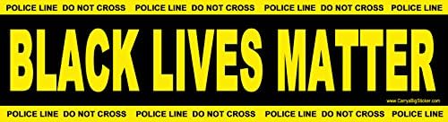 Black Lives Matter Magnetic Bumper Sticker with Police Line Do Not Cross Theme