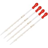 GSHLLO 4 Pcs 3ml Glass Graduated Pipette Chemistry Lab Dropper Oil Droppers Pipettes Transfer for Liquid Essential Oil
