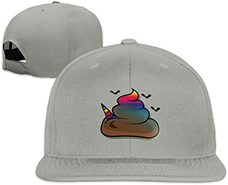 OHMYCOLOR Rainbow Unicorn Poop Unisex 100% Cotton Adjustable Flat Brim Baseball Hats Hip Hop Snapback Visor Cap Comfortable Fit Trucker Hat For Dad Mom