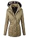 makeitmint Women's Quilting Padded Military Anorak Jacket w/Plaid Hood
