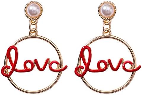 KathShop Letter Pendant Ladies Earrings Sweet Korean Version of Earrings Women's Accessories