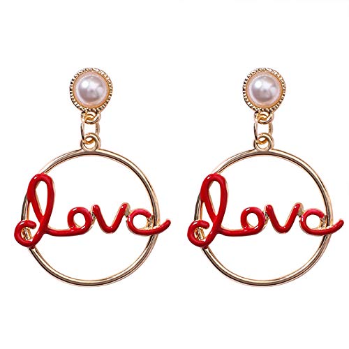 KathShop Letter Pendant Ladies Earrings Sweet Korean Version of Earrings Women's Accessories