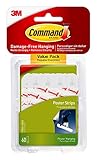 Command Poster Hanging Strips Value Pack, Small, White, 60-Strips (17024-60ES)