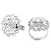 Housweety 10PCs Adjustable Ring Base Blank Settings Flower 18.3mm US 8 Silver Tone