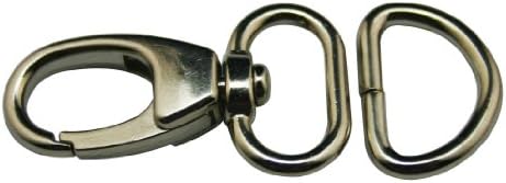 Amanaote Metal Silvery 0.65 Inches Inside Diameter D Ring Assemble Lobster Clasps Buckle Connection Buckle Hook Jewelry Connector For Handbag Or Luggage Accessories(Pack Of 10 Sets)