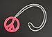 Hot Pink Peace Sign Pendant Necklace Enamel on Pewter Cosplay Jewelry