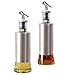 W·Z 11oz Olive Oil Dispenser, Stainless Steel Protecting 320ml Drip-Free Vinegar and Soy Sauce bottle Set of 2 for Kitchen (KA10010)