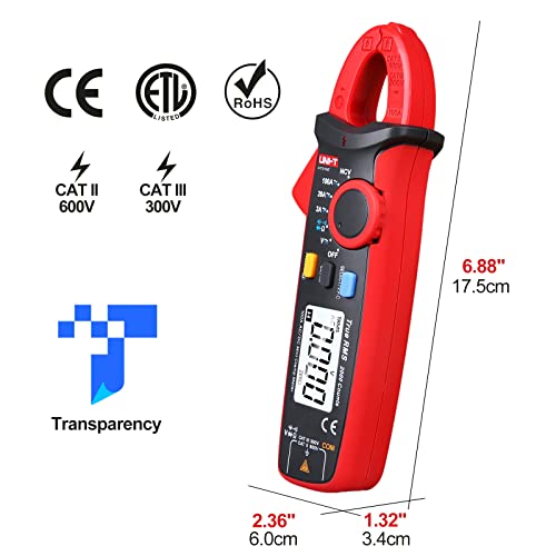 UNIT UT210e Digital Clamp Meter AC DC Amp Meter Clamp Multimeter True RMS 2000 Counts Voltmeter