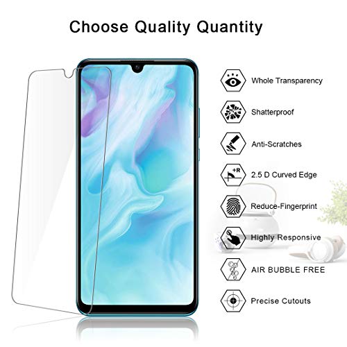 TAURI [4 Pièces Verre Trempé pour Huawei P30 Lite, [Installation Facile Cadre d\'Alignement] [9H Dureté][sans Bulles][Anti Rayures] Film Transparent Film de Protection d\'écran