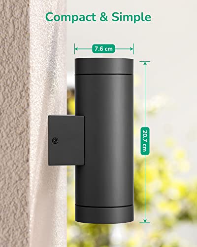 EDISHINE Up Down Outside Lights, Waterproof Up and Down Lights Outdoor IP44, Outdoor Wall Light, Weather Resistant, Outside House Light for Front Door, Garage, Garden, 2 Pack