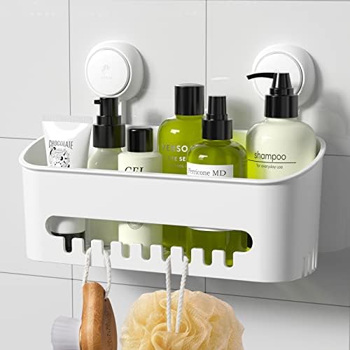 LUXEAR Shower Caddy Suction Cup NODrilling Removable Shower Shelf