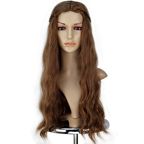 Miss U Hair Cersei Lannister Wig Long Wavy Brown Wig with Braid Cosplay Anime Wig