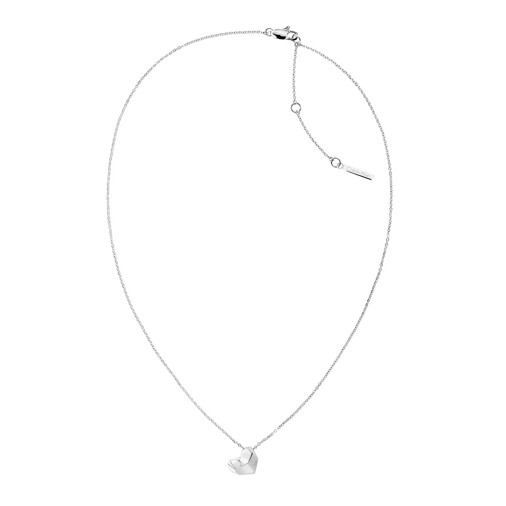 Calvin Klein Women's FACETED HEART Collection Necklace in Stainless Steel with a Heart Pendant - 35000035