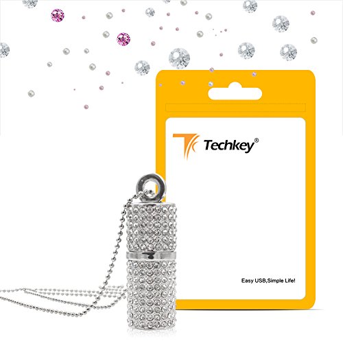image for Techkey USB Flash Drive,Bling Rhinestone Diamond Crystal Glitter Lipst