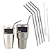 Stainless Steel Straws, BYNNIX Reusable Metal Drinking Straws for 20 oz~30 oz Yeti Tumbler Rambler Cups, Free Cleaning Brush Included, BPA Free (4 Bend + 2 Straight)