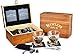 Premium Whiskey Stones Gift Set - 8 Granite Whiskey Rocks, 2 Large Whiskey Glasses, Tongs, Velvet Pouch, and 2 Coasters in an Elegant Handcrafted Wooden Box and Gift Packaging. Perfect Gifts for Men